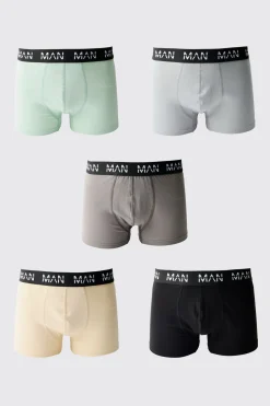 Lot De 5 Boxers Homme Original Tons Unis Basiques