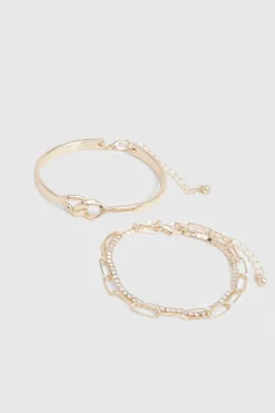 boohoo Lot de 3 Bracelets s à Perles et Maillons< Bracelets