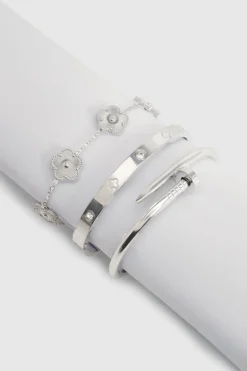 boohoo Lot de 3 bracelets à détails s< Bracelets