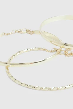 Lot de 3 bracelets fins en or