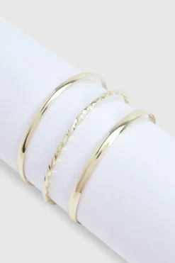 Lot de 3 bracelets fins en or