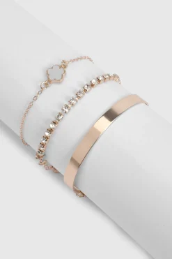 boohoo Lot De 3 Bracelets Fleur Émaillés s< Bracelets