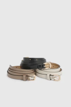 Lot de 3 ceintures fines basiques