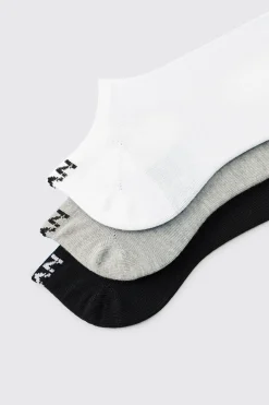 boohooMAN Lot De 3 Chaussettes Basses Invisibles Homme<Homme Chaussettes