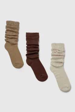 boohoo Lot de 3 chaussettes côtelées décontractées<Femme Lingerie Et Sous-Vêtements|Chaussettes