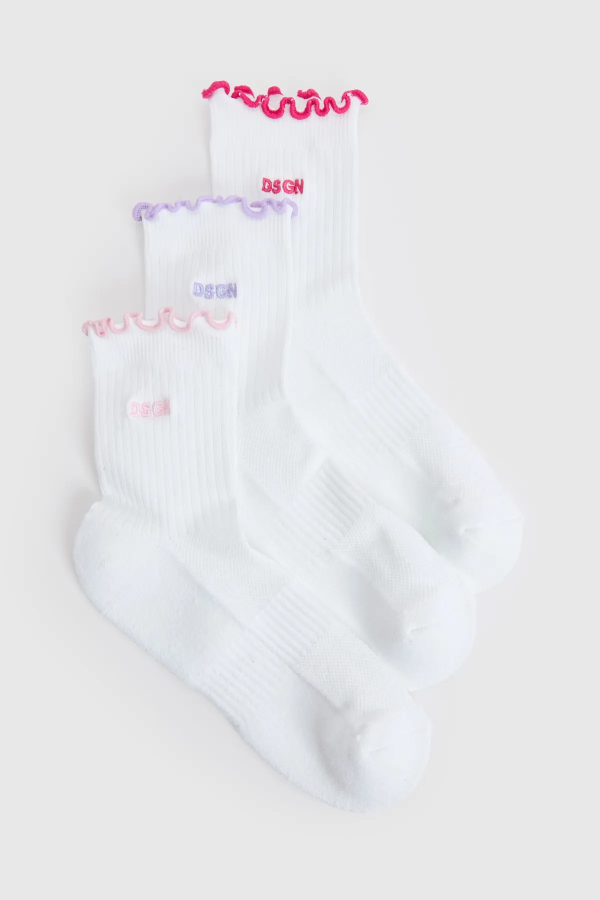 DSGN Studio Lot De 3 Chaussettes De Sport À Bord Ondulé<Femme Lingerie Et Sous-Vêtements|Dsgn Studio