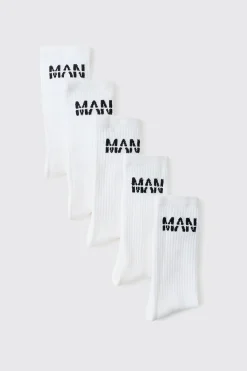 boohooMAN Lot de 5 chaussettes de sport pour homme<Homme Chaussettes