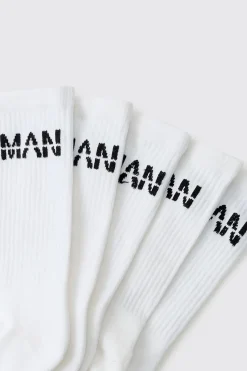 boohooMAN Lot de 5 chaussettes de sport pour homme<Homme Chaussettes