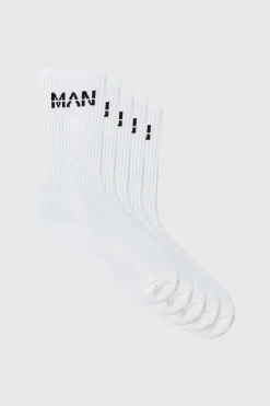 boohooMAN Lot de 5 chaussettes de sport pour homme<Homme Chaussettes
