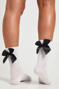 Lot de 2 chaussettes à détails de nœud surdimensionnées