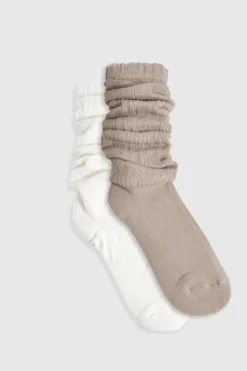 Lot De Chaussettes Slouchy Tricotées Ton Sur Ton