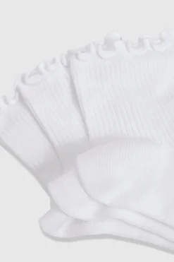Lot de 3 chaussettes à volants blanches