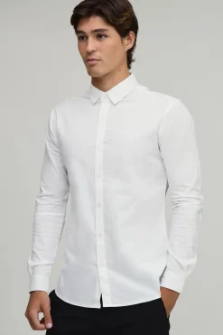 boohooMAN Lot De 2 Chemises Ajustées En Coton À Manches Longues Coupe Musclée<Homme Chemises