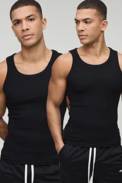 Lot de 2 débardeurs Muscle Fit Basic