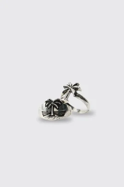 Lot De Deux Bagues Palmier