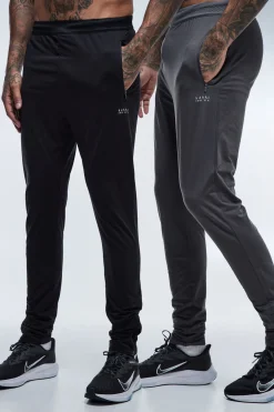 Lot De 2 Joggings Fuselés Extensibles Essentiels Gym Active Man Grande Taille