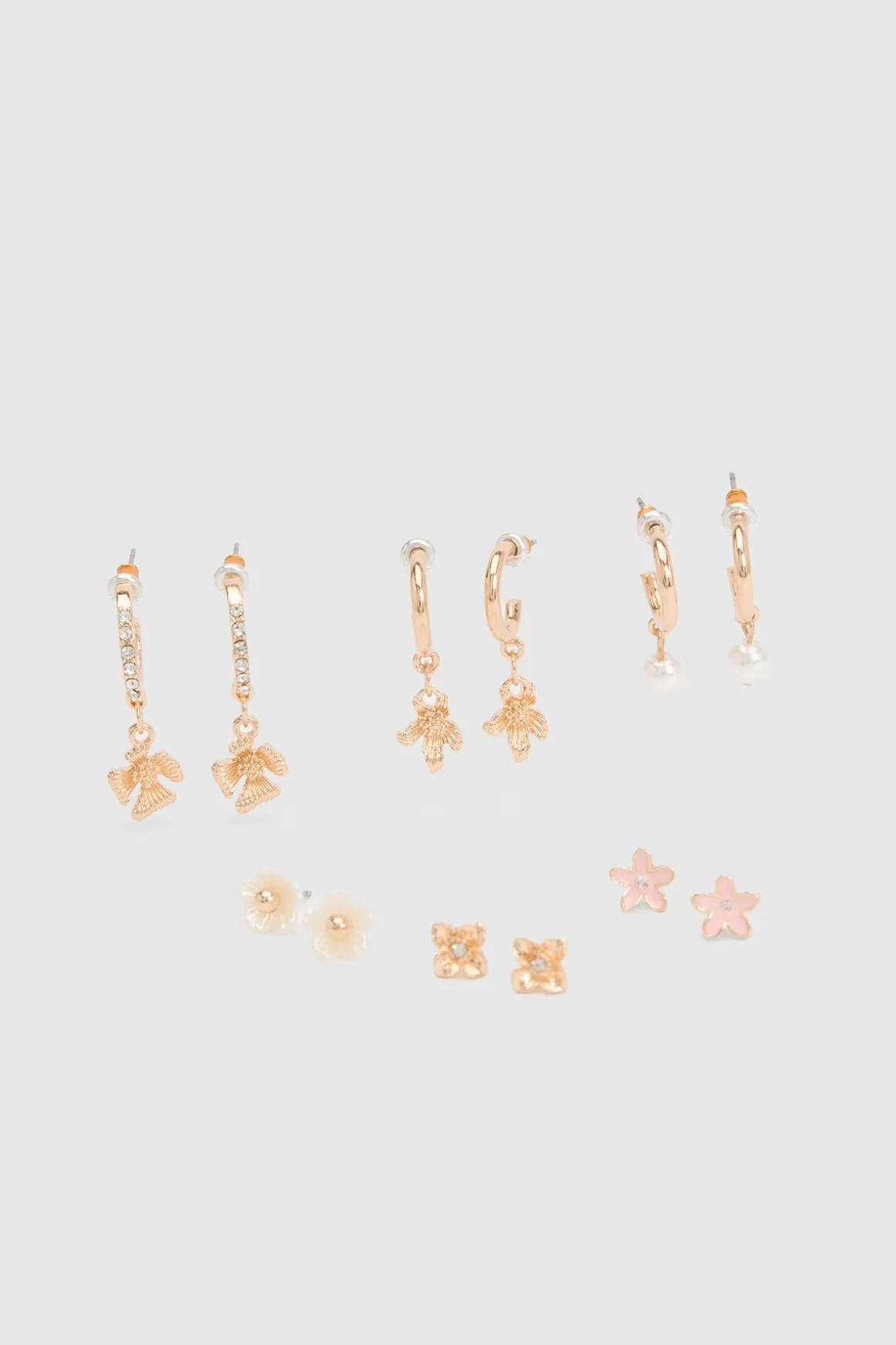Lot De 6 Paires De Boucles D'oreilles À Détails Fleuris