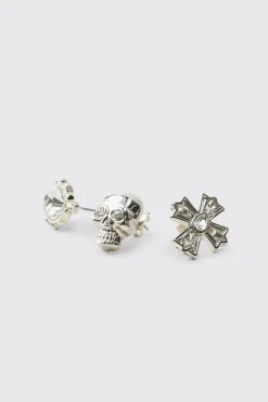 boohooMAN Lot De 3 Paires De Boucles D'oreilles<Homme Bijoux Et Montres