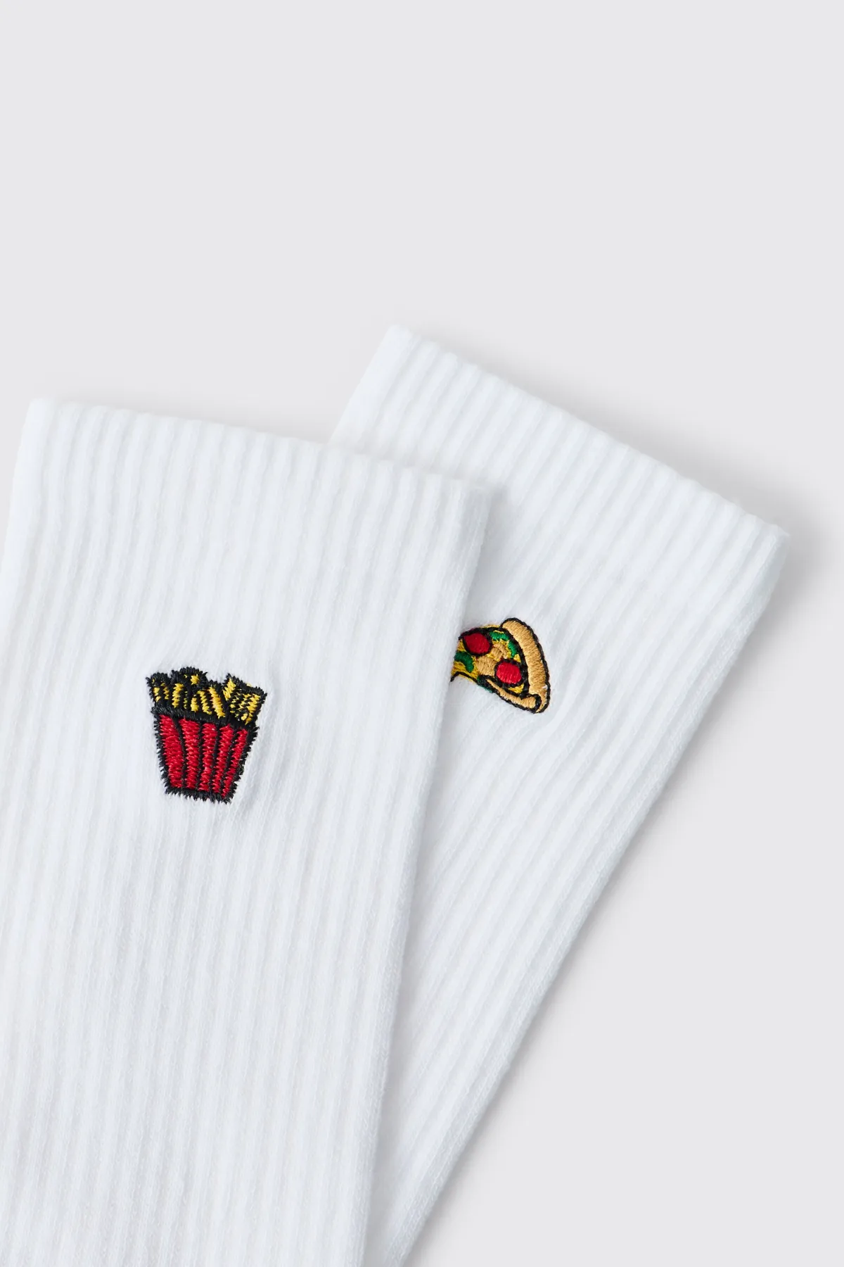 boohooMAN Lot De 2 Paires De Chaussettes Brodées Motif Fast Food<Homme Chaussettes