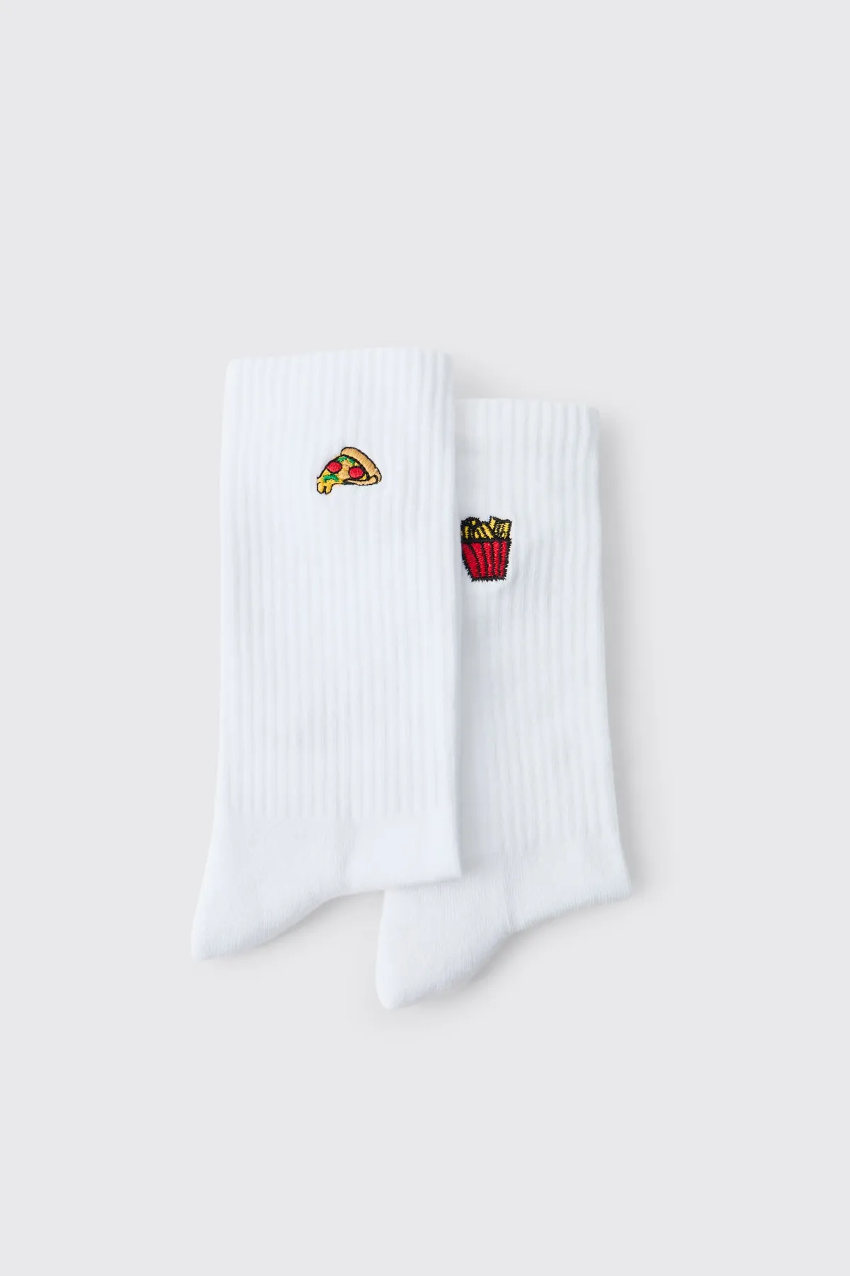 boohooMAN Lot De 2 Paires De Chaussettes Brodées Motif Fast Food<Homme Chaussettes