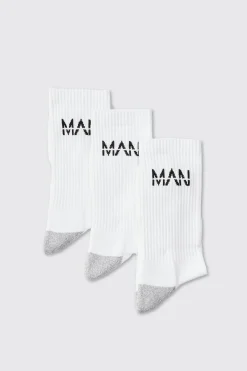 boohooMAN Lot de 3 paires de chaussettes - MAN Active<Homme Accessoires|Chaussettes