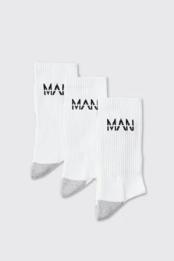 boohooMAN Lot de 3 paires de chaussettes - MAN Active<Homme Accessoires|Chaussettes