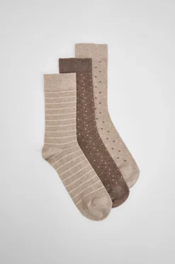 Lot De 3 Paires De Chaussettes À Motifs Tons Neutres