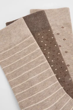 Lot De 3 Paires De Chaussettes À Motifs Tons Neutres
