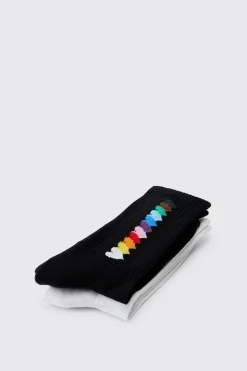 Lot De 2 Paires De Chaussettes À Motif Arc-en-ciel