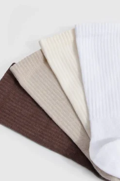 Lot De 4 Paires De Chaussettes Mi-hautes Tonales