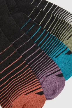 Lot De 5 Paires De Chaussettes Noires À Rayures