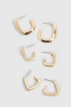 boohoo Lot De 3 Paires De Créoles es< Boucles D'Oreilles