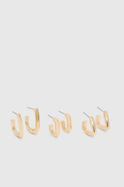 boohoo Lot De 3 Paires De Créoles es< Boucles D'Oreilles