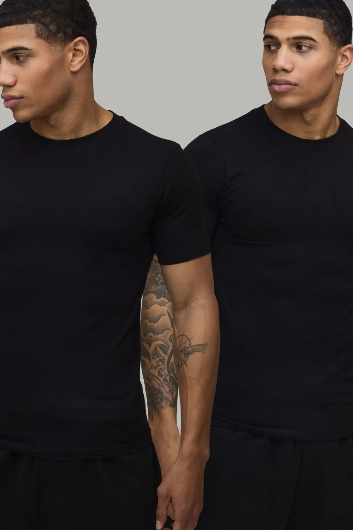 Lot De 2 T-shirts Ajustés Basiques Coupe Musclée