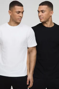 Lot De 2 T-shirts Ajustés À Col Rond Essentiels