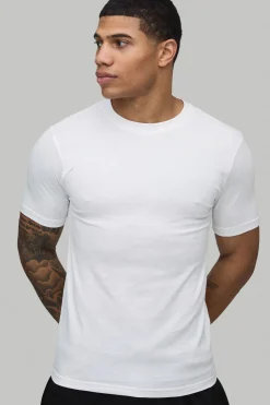 Lot De 2 T-shirts Basiques Coupe Ajustée Musclée