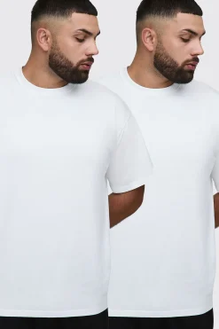 boohooMAN Lot De 2 T-shirts Oversize Essentiels<Homme Tout Afficher|T-Shirts Grande Taille