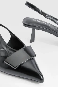 Low Slingback Point Heeled Courts