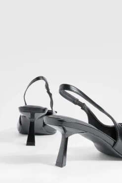 Low Slingback Point Heeled Courts