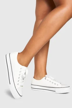 Low Top Platform Lace Up Trainers