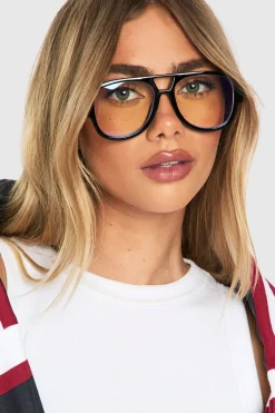 Lunettes de lumière bleue rétro oversize aviator