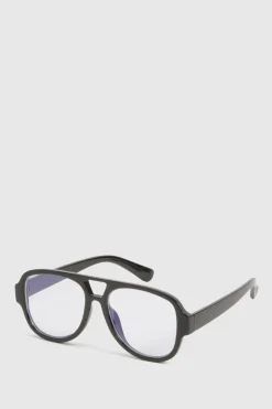 Lunettes de lumière bleue rétro oversize aviator
