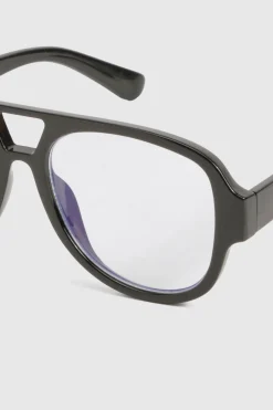 Lunettes de lumière bleue rétro oversize aviator
