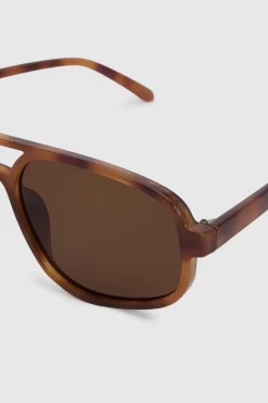 Lunettes De Soleil Aviateur Écaille De Tortue