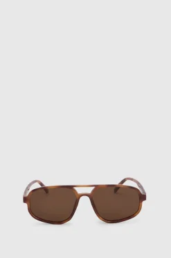 Lunettes De Soleil Aviateur Écaille De Tortue