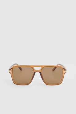 boohoo Lunettes De Soleil Aviateur Épaisses< Looks Chocolat|Lunettes De Soleil