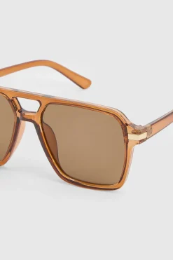 boohoo Lunettes De Soleil Aviateur Épaisses< Looks Chocolat|Lunettes De Soleil