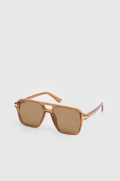 boohoo Lunettes De Soleil Aviateur Épaisses< Looks Chocolat|Lunettes De Soleil