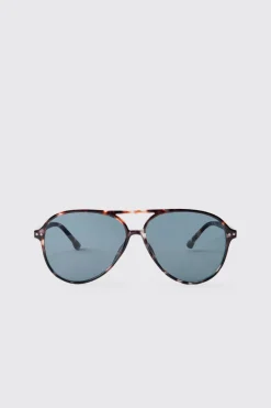 boohooMAN Lunettes De Soleil Aviateur En Plastique<Homme Lunettes De Soleil