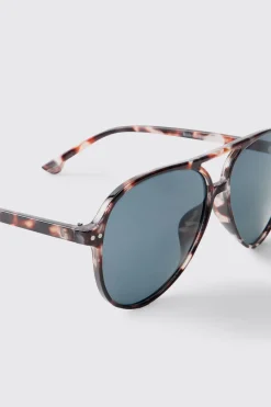 boohooMAN Lunettes De Soleil Aviateur En Plastique<Homme Lunettes De Soleil